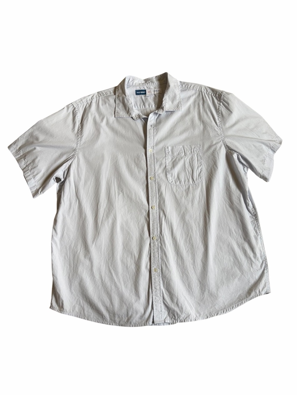 Old Navy Men’s Regular-Fit Short-Sleeve Everyday Shirt XXL Light Blue Coastal - Picture 13 of 16